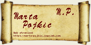 Marta Pojkić vizit kartica